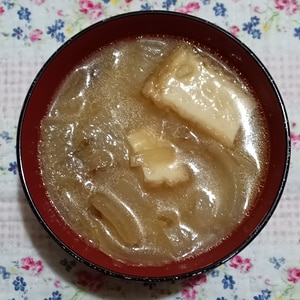 新玉ねぎと厚揚げ豆腐のお味噌汁★